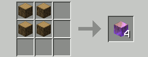Crafting recipes for the smooth logs