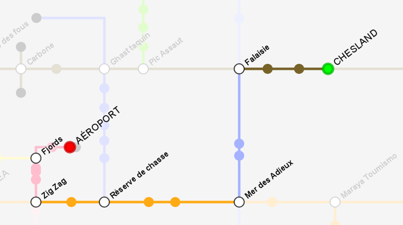 Affichage des itinéraires sur le plan dynamique